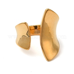イオンプレーティング（IP）304ステンレススチール製オープンカフリング（女性用）  ゴールドカラー  usサイズ7（17.3mm）&nbsp;RJEW-Z054-04G-01
