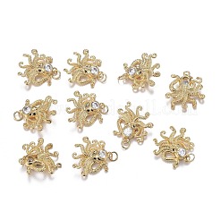Brass Micro Clear & Black Cubic Zirconia Pendants&nbsp;ZIRC-F120-067G