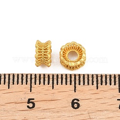 真鍮製ビーズキャップ  両面花  マットゴールドカラー  6x3.5mm  穴：2mm&nbsp;KK-A292-04A-MG