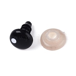 プラスチック人形クラフトの目  安全の目  スペーサー付き  ブラック  13.5x8mm&nbsp;DIY-WH0028-52A