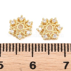 Christmas Brass Clear Cubic Zirconia Beads&nbsp;LS-KK-B186-12G