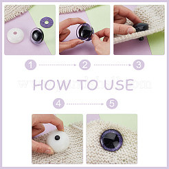20セット5色ABSプラスチック安全クラフトアイ  diyの人形のおもちゃの人形のプラシ天の動物の作成のため  ミックスカラー  35x39.5mm  4セット/カラー&nbsp;DIY-GA0002-76