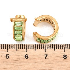 304ステンレススチール製ラインストーンカフイヤリング（女性用）  C字型  ゴールドカラー  13x8.5~9mm&nbsp;EJEW-A161-06G-02