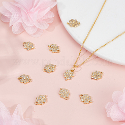 10Pcs Brass Micro Pave Cubic Zirconia Charms&nbsp;KK-HY0004-34