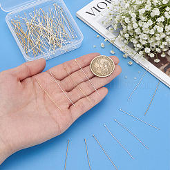 100本2色真鍮製ボールヘッドピン  鉛フリー＆カドミウムフリー  ミックスカラー  50x0.6mm  ヘッド：1.5mm  50個/カラー&nbsp;KK-PH0015-37