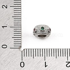 Brass Micro Pave Colorful Cubic Zirconia Beads&nbsp;KK-CBAF17A-02P