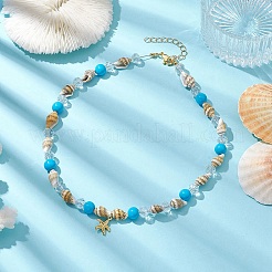 Natural Sea Shell Beaded Necklaces&nbsp;NJEW-JN04796-02