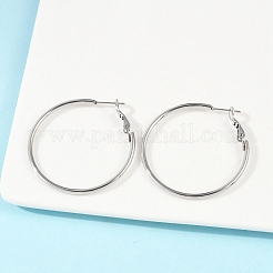 Tarnish Resistant 201 Stainless Steel Hoop Earrings&nbsp;LS-EJEW-F188-24P-B