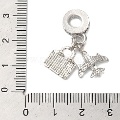 ラック メッキ 合金 クリスタル ラインストーン ヨーロピアン ダングル チャーム  エナメル加工を施した大きな穴の飛行機と荷物のペンダント  カドミウムフリー＆ニッケルフリー＆鉛フリー  ダークターコイズ  30mm  穴：5mm&nbsp;PALLOY-S189-28P