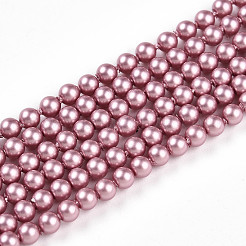 Baking Paint Pearlized Glass Pearl Bead Strands&nbsp;HY-N002-3mm-C01