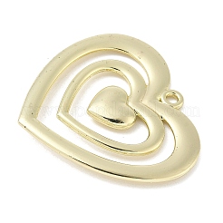 合金ペンダント  ハート形  ラックめっき  ゴールドカラー  32x35x3.5mm  穴：2mm&nbsp;FIND-L025-14G