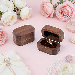 Octagon Wooden Ring Magnetic Boxes&nbsp;CON-WH0107-123C