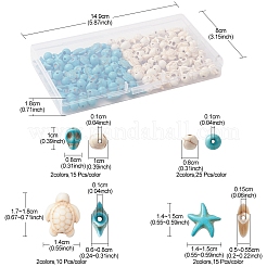 130Pcs 8 Styles Dyed Synthetic Turquoise Beads&nbsp;G-FS0005-69