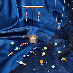 Chakra Theme Natural & Synthetic Mixed Gemstone Pendant & Link Connectors DIY Jewelry Making Finding Kits&nbsp;DIY-FH0006-77