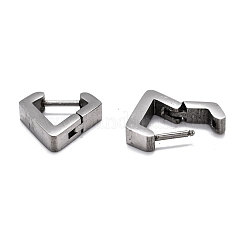 変色しにくい304ステンレススチール製フープピアス  ダイヤモンド形状  ステンレス鋼色  14.5x13x3mm  ピン：1mm&nbsp;STAS-H156-17A-P