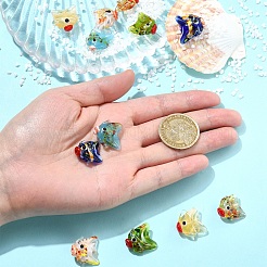 6Pcs 6 Colors Handmade Lampwork Beads&nbsp;LAMP-YW0004-24