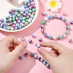 DIY アクリルビーズ ストレッチ ブレスレット 作成キット  ミックスカラー  ビーズ：6~10x3~9.5mm  穴：2mm  150pc&nbsp;DIY-YW0011-70