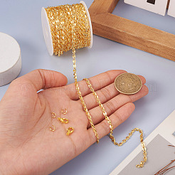 DIY チェーン ブレスレット ネックレス メイキング キット  真鍮のダップチェーンとステンレススチールの丸カンを含む  合金製カニカン  18KGP本金メッキ  チェーン：5m /セット&nbsp;DIY-TA0004-94