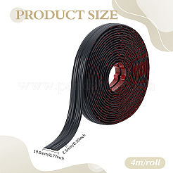 4m TPE粘着式衝突防止ストリップ  家具の角に  ブラック  19.5x2.5mm&nbsp;AJEW-WH0609-412B