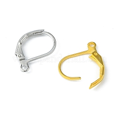 60 個 3 色の真鍮フレンチフックピアスパーツ  水平ループ付き  ニッケルフリー  ミックスカラー  15x10mm  20個/カラー&nbsp;KK-FS0001-16