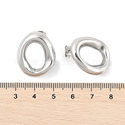 304ステンレススチール製オーバルスタッドピアス  ステンレス鋼色  31x25mm&nbsp;EJEW-M073-06P