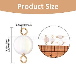 100Pcs 2 Styles AB Color Plated Natural Freshwater Shell Connector Charms&nbsp;PALLOY-YW00119