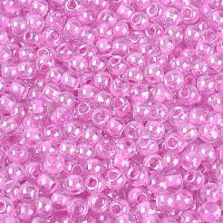 Fgbガラスシードビーズ  光沢のある内側の色  グレードA  ラウンド  蘭  6/0  4x3mm  穴：1.2~1.4mm  約6400個/ポンド&nbsp;SEED-Q040-08A-07