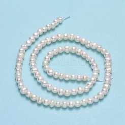 天然養殖淡水パールビーズ連売り  ポテト  ベージュ  3~4x4~5x4~4.5mm  穴：0.5mm  約93~94個/連  14.57~14.65（37~37.2センチメートル）&nbsp;PEAR-F018-07-01