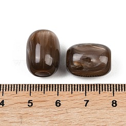 不透明樹脂ヨーロッパビーズ  コラム大穴ビーズ  ココナッツブラウン  16x12.5mm  穴：5mm&nbsp;RESI-C070-02