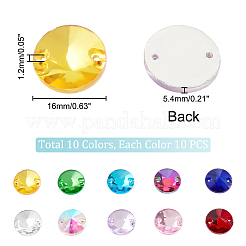 100Pcs 10 Colors Cone Shape Sew on Rhinestones&nbsp;GLAA-GA0001-56A