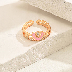 Fashionable Cute Brass Cubic Zirconia Cuff Rings&nbsp;XX5517