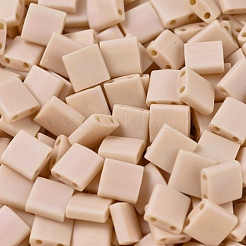 MIYUKIティラビーズ  日本製シードビーズ  2穴  （tl493fr）マットな不透明ナシab  5x5x1.9mm  穴：0.8mm  約118PCS /ボトル  10 G /ボトル&nbsp;SEED-JP0008-TL0493FR