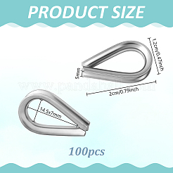 304 Stainless Steel Heart Shaped Cable Thimbles Wire Rope&nbsp;FIND-WH0366-515