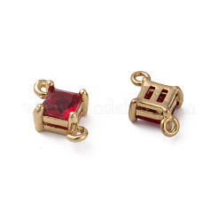 透明ガラスリンクコネクター  真鍮パーツ  多面カット  菱形  ライトゴールド  ミックスカラー  11x7x4mm  穴：1mm  辺の長さ：5mm&nbsp;GLAA-T007-14-M