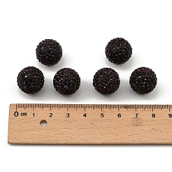 A級ラインストーンパヴェボールディスコビーズ  ユニセックスジュエリーには  ラウンド  アメジスト  16mm  穴：1.5mm&nbsp;RB-Q105-1