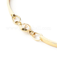 Brass Inlaid Clear Cubic Zirconia Link Chain Bracelets&nbsp;BJEW-JB06418