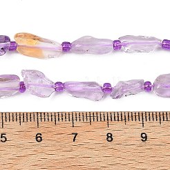 天然石アメトリンビーズ連売り  ナゲット  グレードA  シードビーズで  5~16x5~7x4~6mm  穴：1mm  約30~33個/連  15.55~15.75''（39.5~40センチメートル）&nbsp;G-F821-E01-01