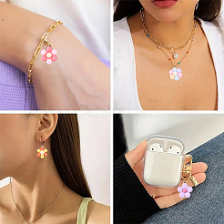 20本10スタイルレジンペンダント  花  ミックスカラー  23~30x20~27.5x5.5~9mm  穴：1.6~2mm  2個/スタイル&nbsp;RESI-YW0002-07