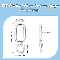 2Pcs 925 Sterling Silver Swivel Clasps&nbsp;STER-SC0001-54B