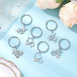 6Pcs 201 Stainless Steel Keychain&nbsp;KEYC-JKC01184
