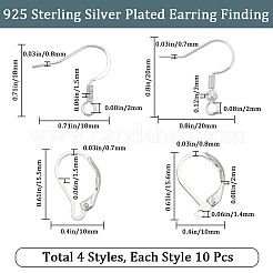40Pcs 4 Style Brass & 304 Stainless Steel Earring Findings&nbsp;KK-BBC0012-60
