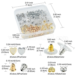 142Pcs 8 Style Brass & Silicone Earring Nuts&nbsp;KK-YW0001-43