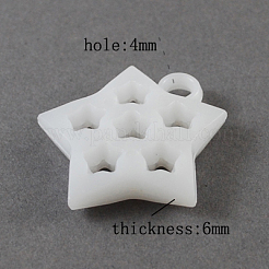 オペークアクリルパーツ  スター  ホワイト  30x27x6mm  穴：4mm  約320個/500g&nbsp;SACR-R695-2
