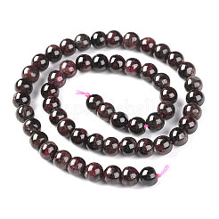 天然石ガーネットビーズ連売り  ラウンド  8mm  穴：1mm  約49個/連  15.1インチ（38.5cm）&nbsp;X-G-J376-37-8mm