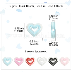30Pcs 6 Colors Acrylic Beads&nbsp;SACR-YW0001-61