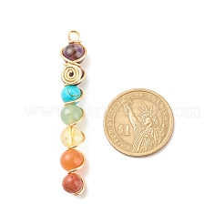 Chakra Natural & Synthetic Gemstone Copper Wire Wrapped Big Pendants&nbsp;PALLOY-JF01622