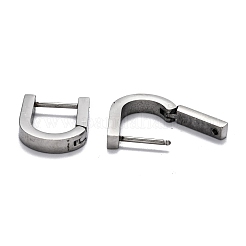 変色しにくい304ステンレススチール製フープピアス  uの形状  ステンレス鋼色  15x12.5x3mm  ピン：1mm&nbsp;STAS-H156-12A-P