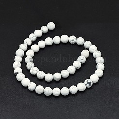 天然石ハウライトビーズ連売り  ラウンド  8mm  穴：1mm  約44~47個/連  15.2~14.9インチ（38.5~39.5cm）&nbsp;X-G-F604-18-8mm