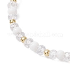 ガラスビーズストレッチブレスレット  金色の真鍮ビーズと  蝶  内径：2-1/8インチ（5.4cm）  蝶：5x7x3&nbsp;BJEW-JB11719-01