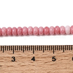 ひびの入った不透明なガラスビーズの連  ロンデル  ピンク  4.5x2.5mm  穴：0.6mm  約142~143個/連  14.76''（37.5cm）〜14.96''（38cm）&nbsp;GLAA-D306-A01